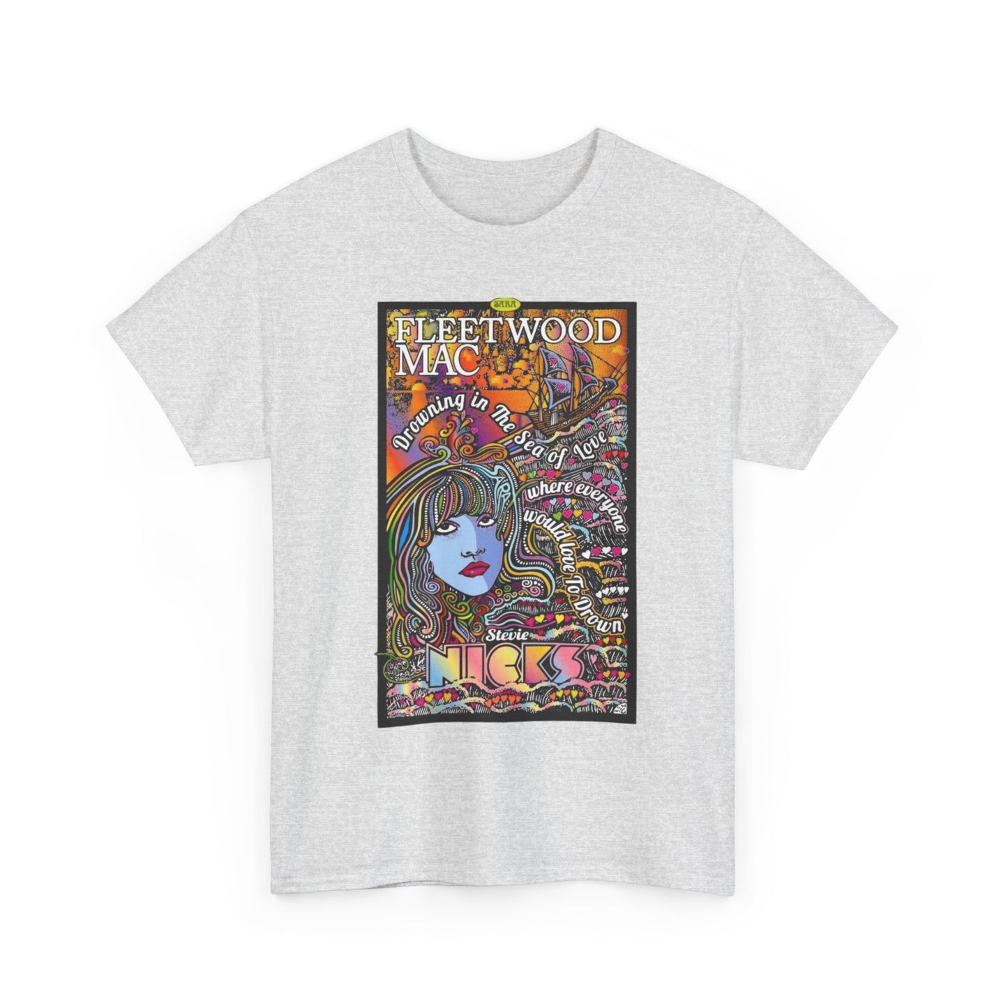 Fleetwood Mac T-shirt graphic vintage art 70s Unisex Heavy Cotton Tee