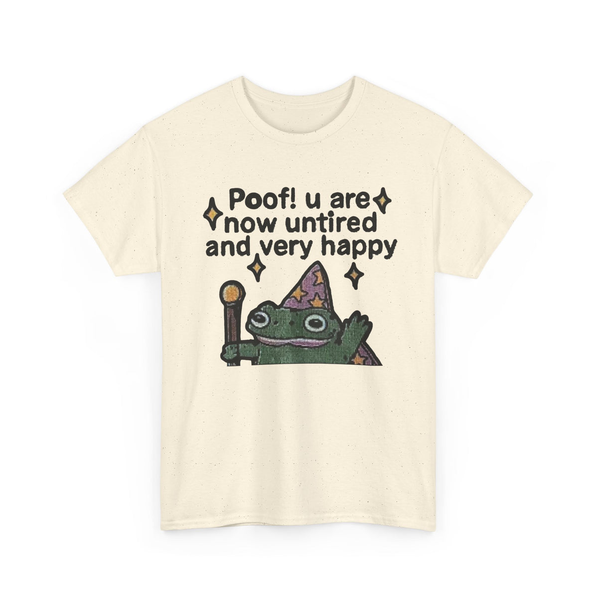 Poof! You Are Now Untired Frog Graphic T-Shirt Men's Graphic Tee Funny