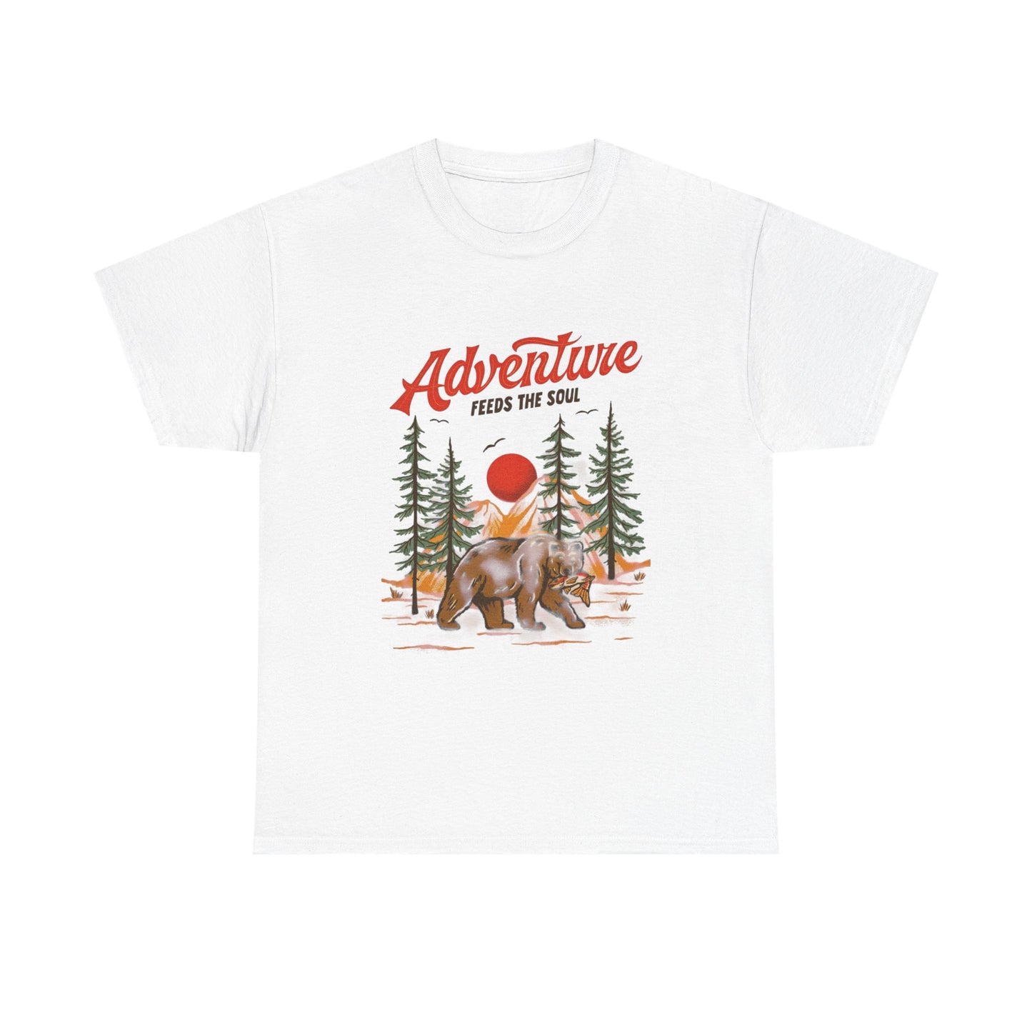 Adventure Feeds The Soul Camping Graphic T-Shirt Cotton Tee New Gift Vintage