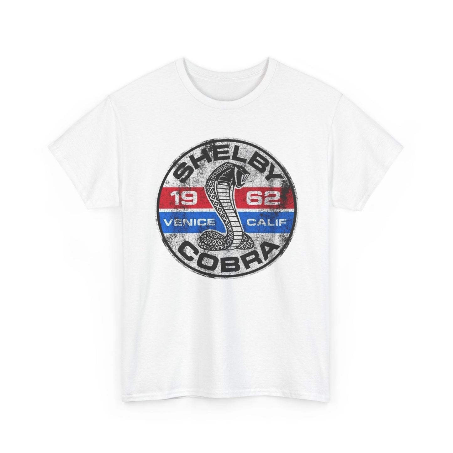 Shelby Cobra Retro Muscle Graphic T Shirt Men's Heavy Cotton Tee