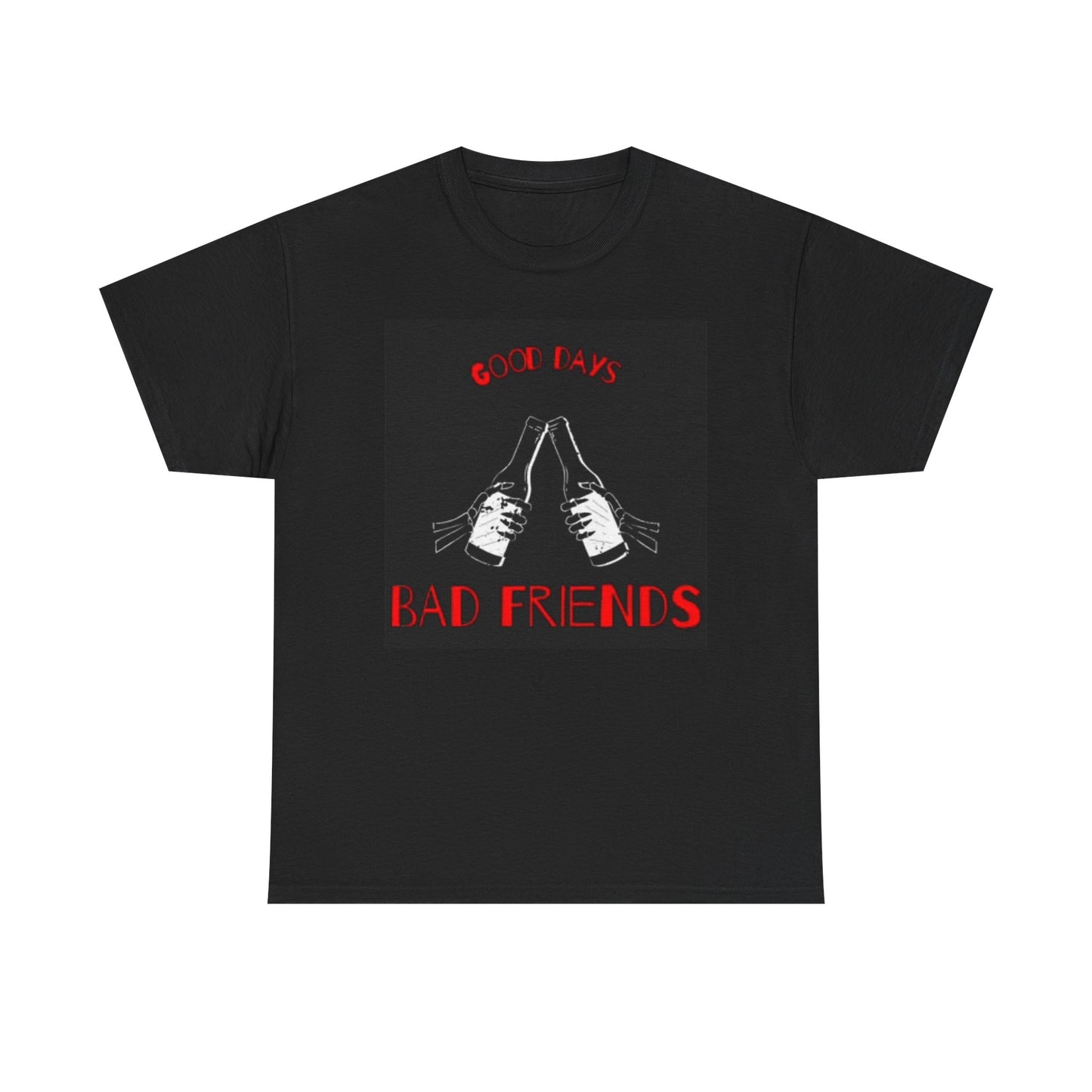Good Days Bad Friends Graphic T Shirt Retro Rock Unisex Heavy Cotton Tee Beers