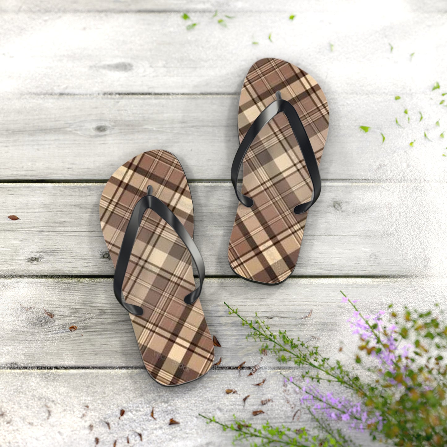 Brown Stripe Sandals, Beach Shoes, Vacation Flip Flops, Pool Slides