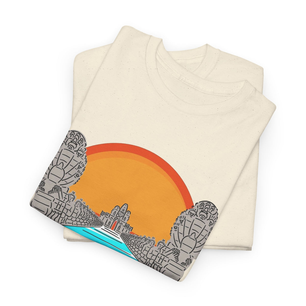 Cambodia Angkor Wat Sunset T-Shirt Men's Graphic Tee Retro