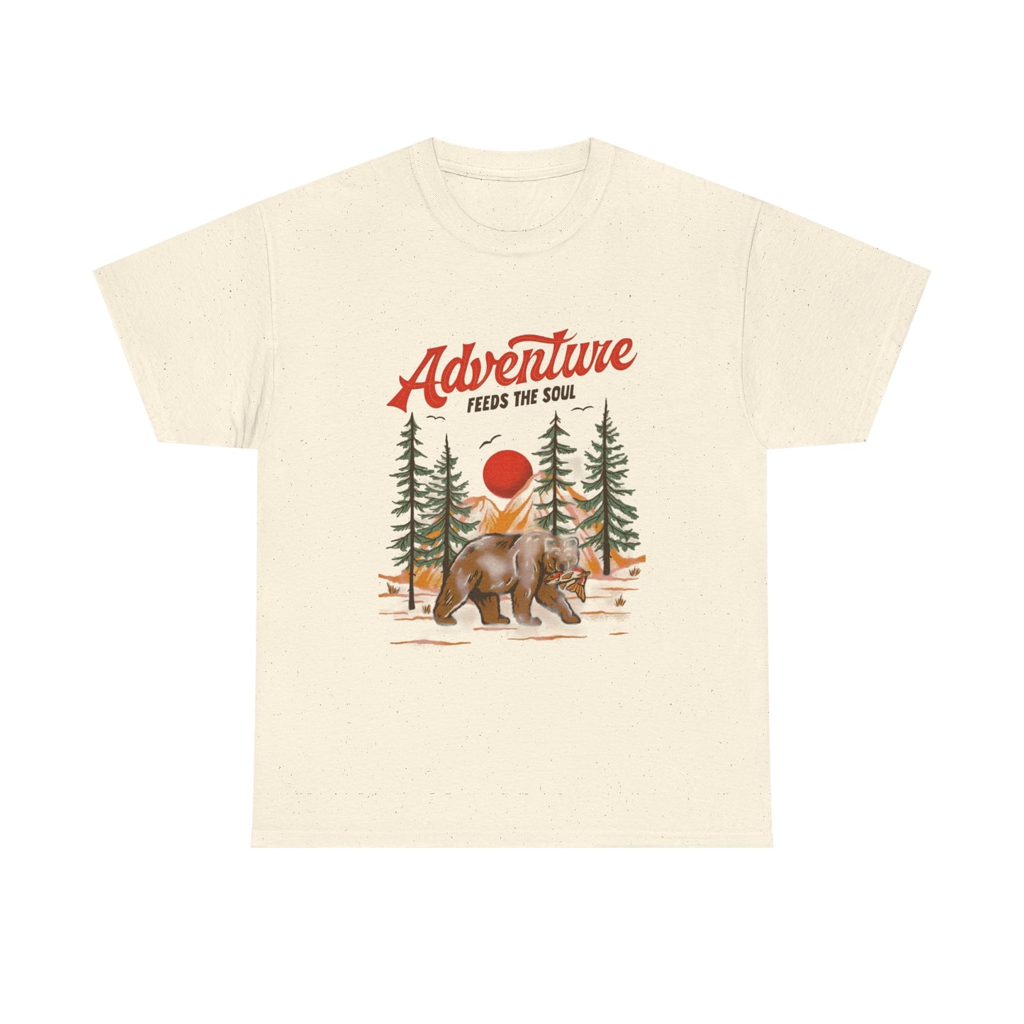 Adventure Feeds The Soul Camping Graphic T-Shirt Cotton Tee New Gift Vintage