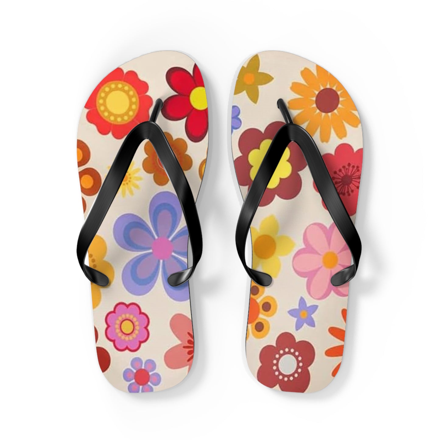 Waves And Sun Sandals Groovy Summer Flip Flops Slides BRAND NEW