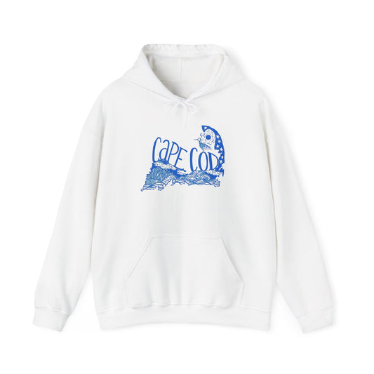Cape Cod Retro Graphic Hoodie Unisex Heavy Blend™ Hooded Sweatshirt