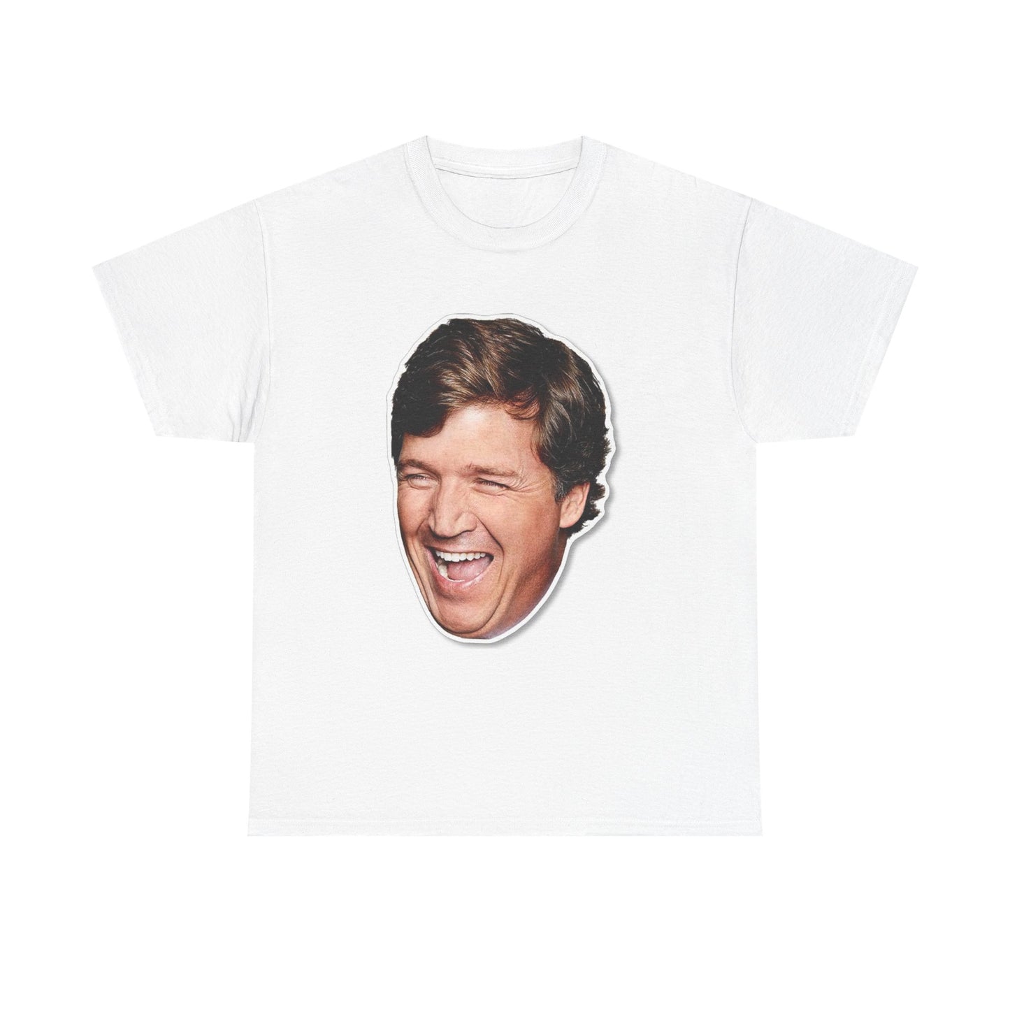 Tucker Carlson Tshirt Big Head Funny Trump gillis Nelk Heavy Cotton Tee