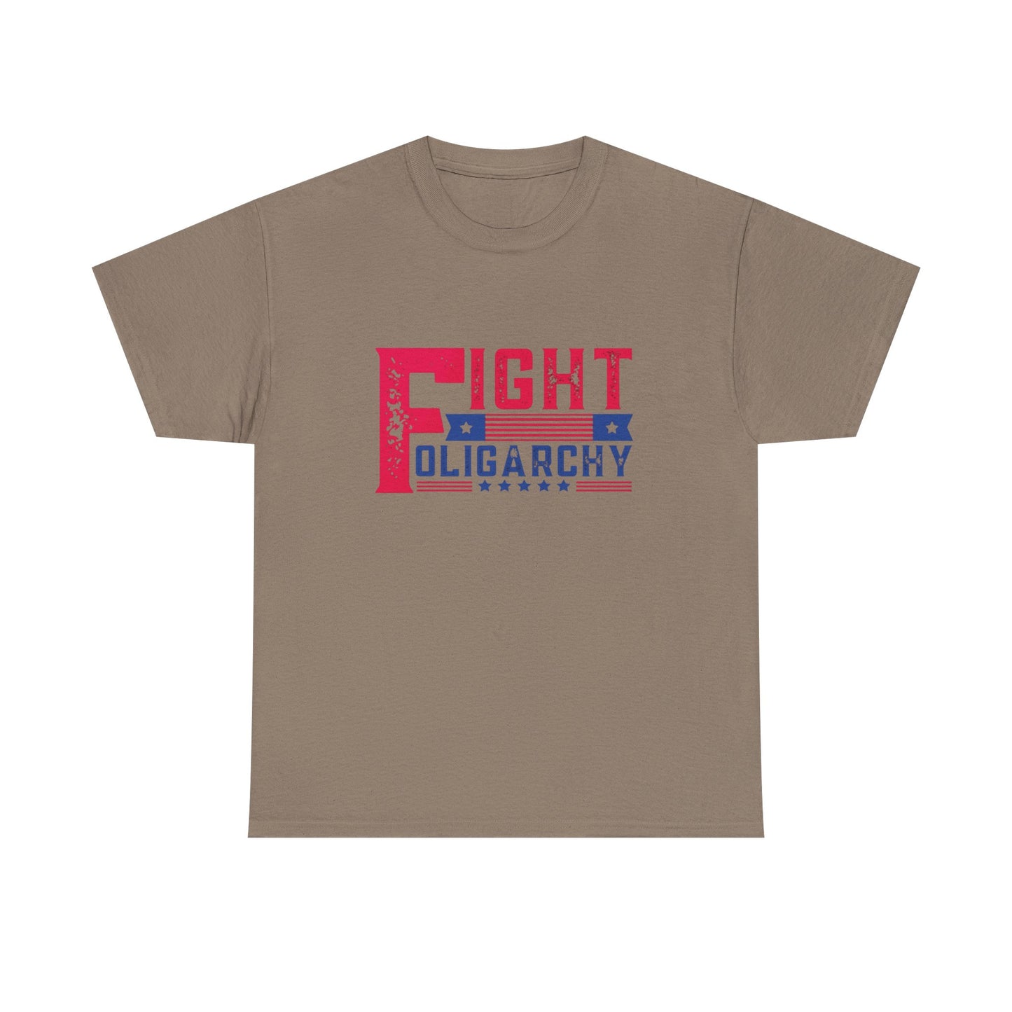Fight Oligarchy Tour AOC Sanders Graphic T Shirt Unisex Heavy Cotton Tee