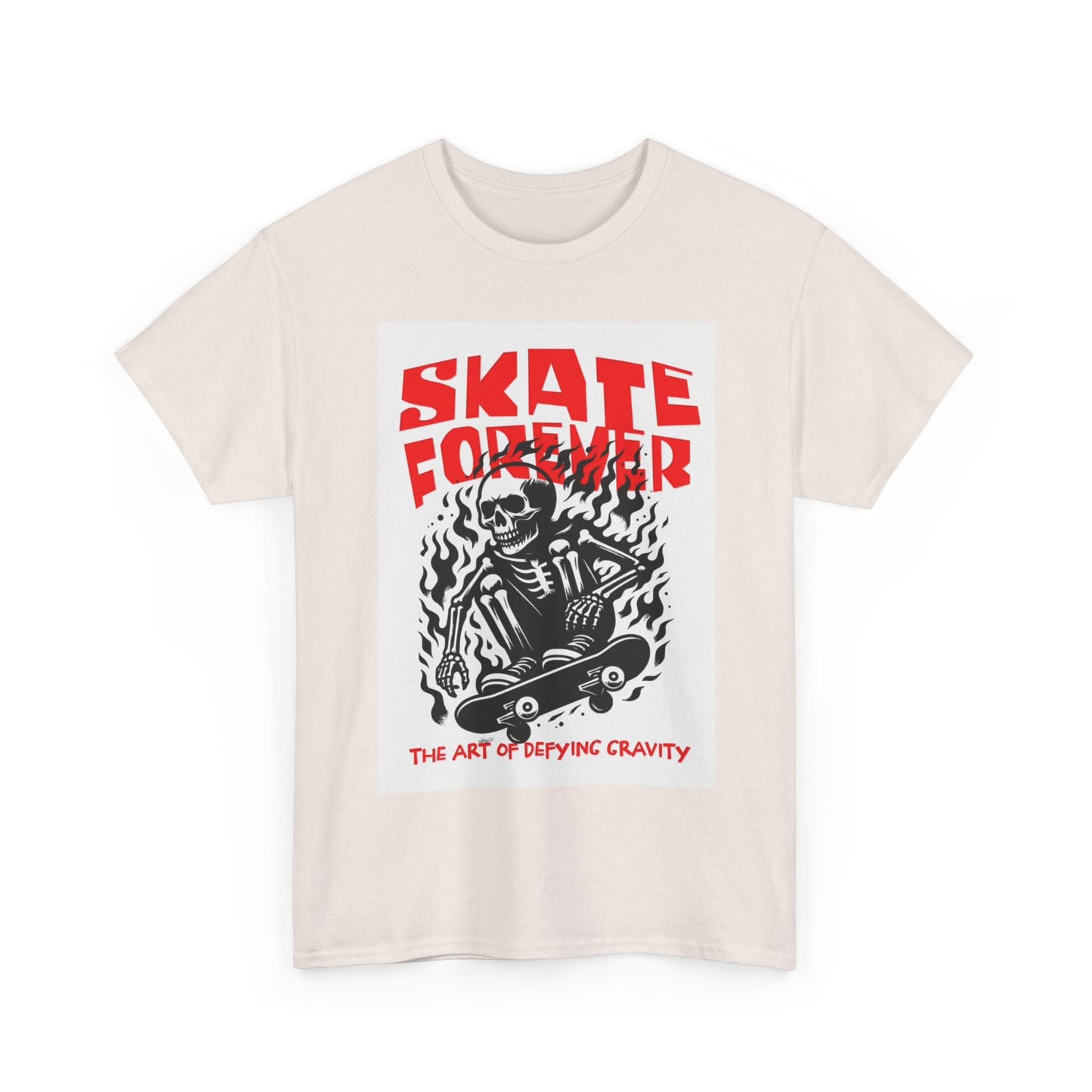 Skate Forever Tshirt Skateboarding Skeleton SB Graphic Unisex Heavy Cotton Tee
