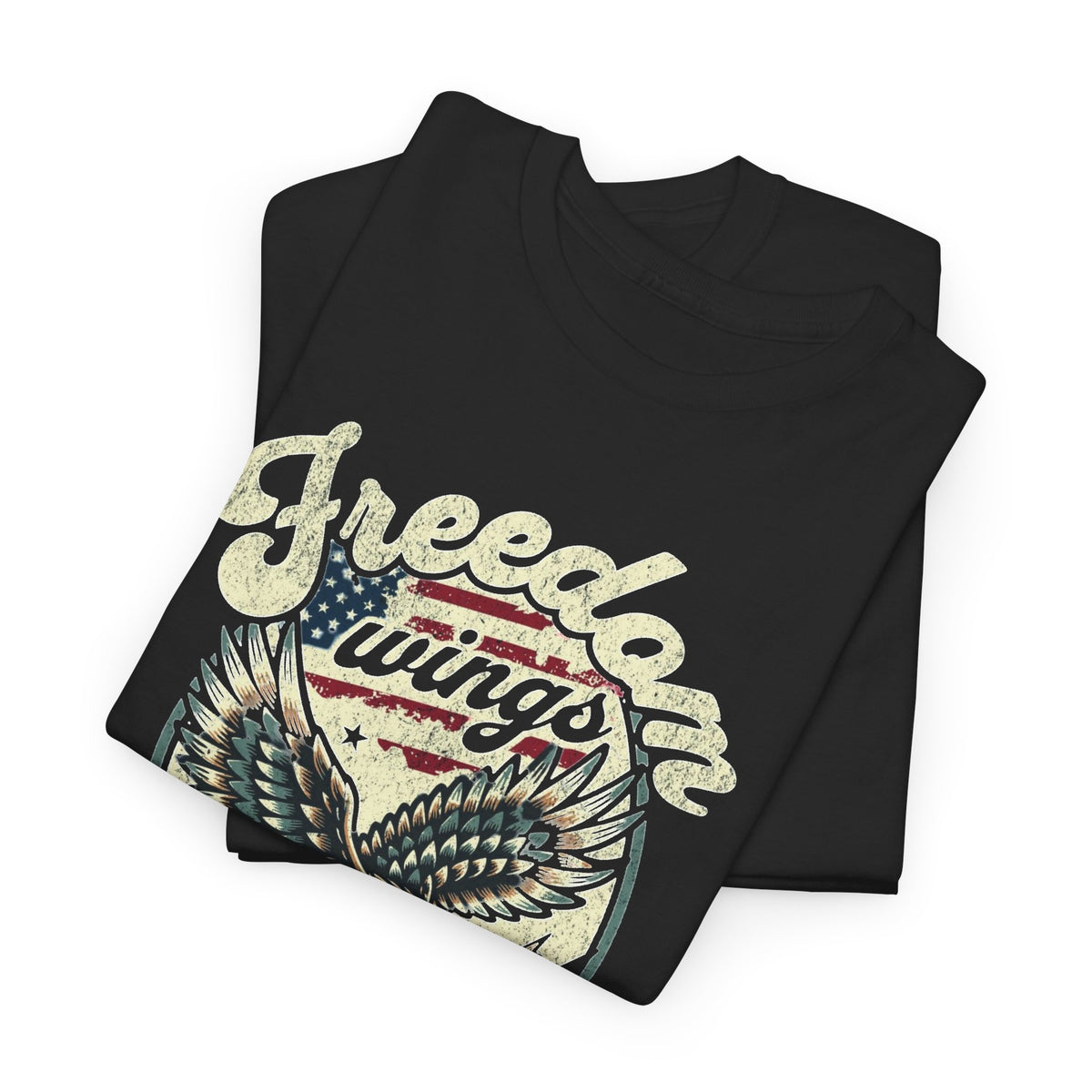 Freedom Wings Graphic T Shirt Men's 1776 USA Heavy Cotton Tee