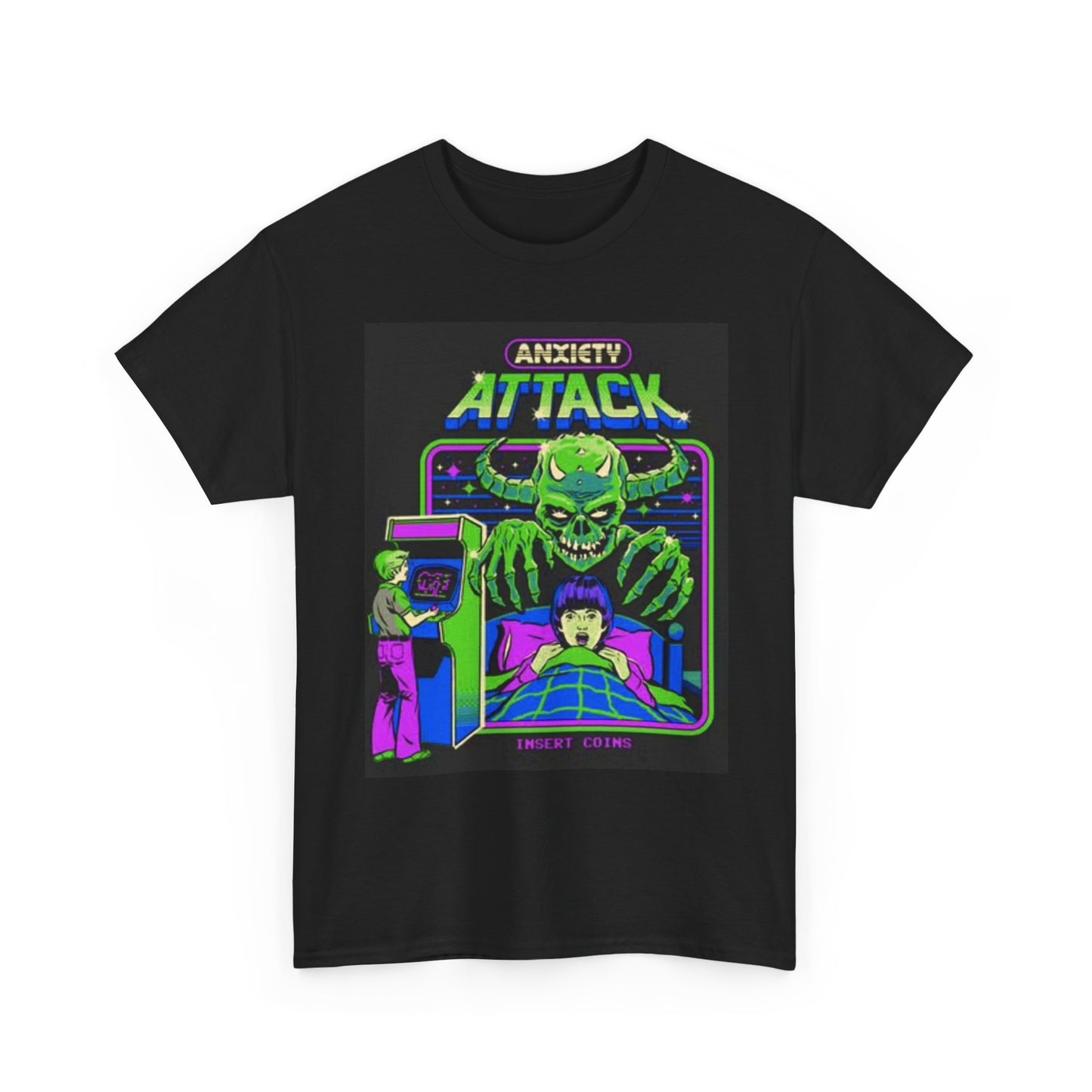 Anxiety Attack T Shirt Funny Vintage Gamer Graphic Funny Unisex Heavy Cotton Tee