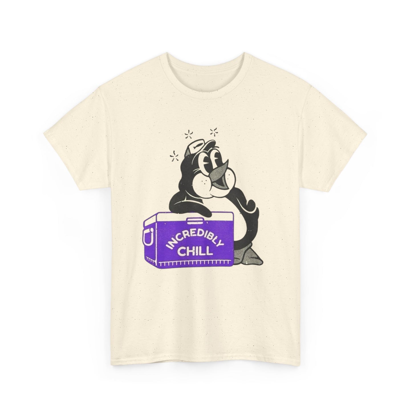 Incredibly Chill Penguin Graphic T Shirt Unisex Heavy Cotton Tee New Gift