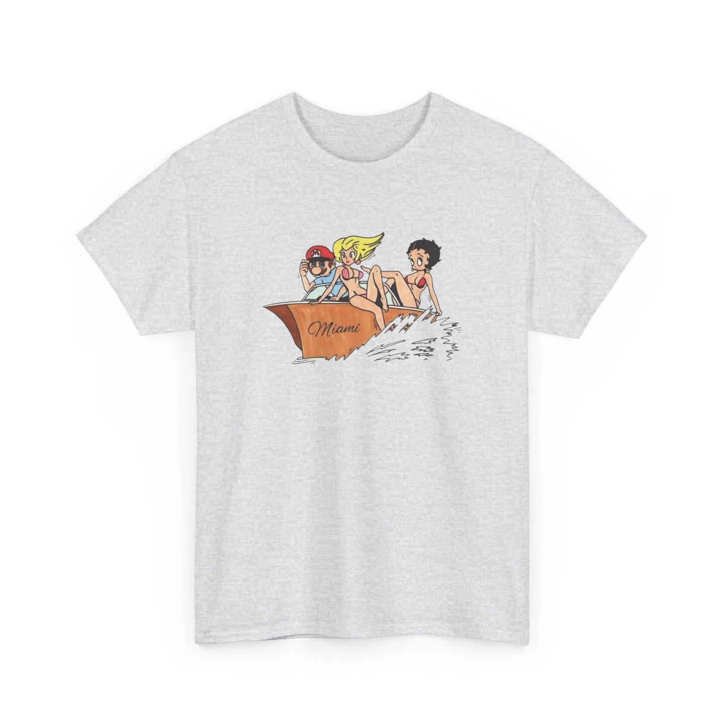 Miami Cartoons Funny Vintage Graphic T-Shirt Comfy Cotton Tee Brand NEW
