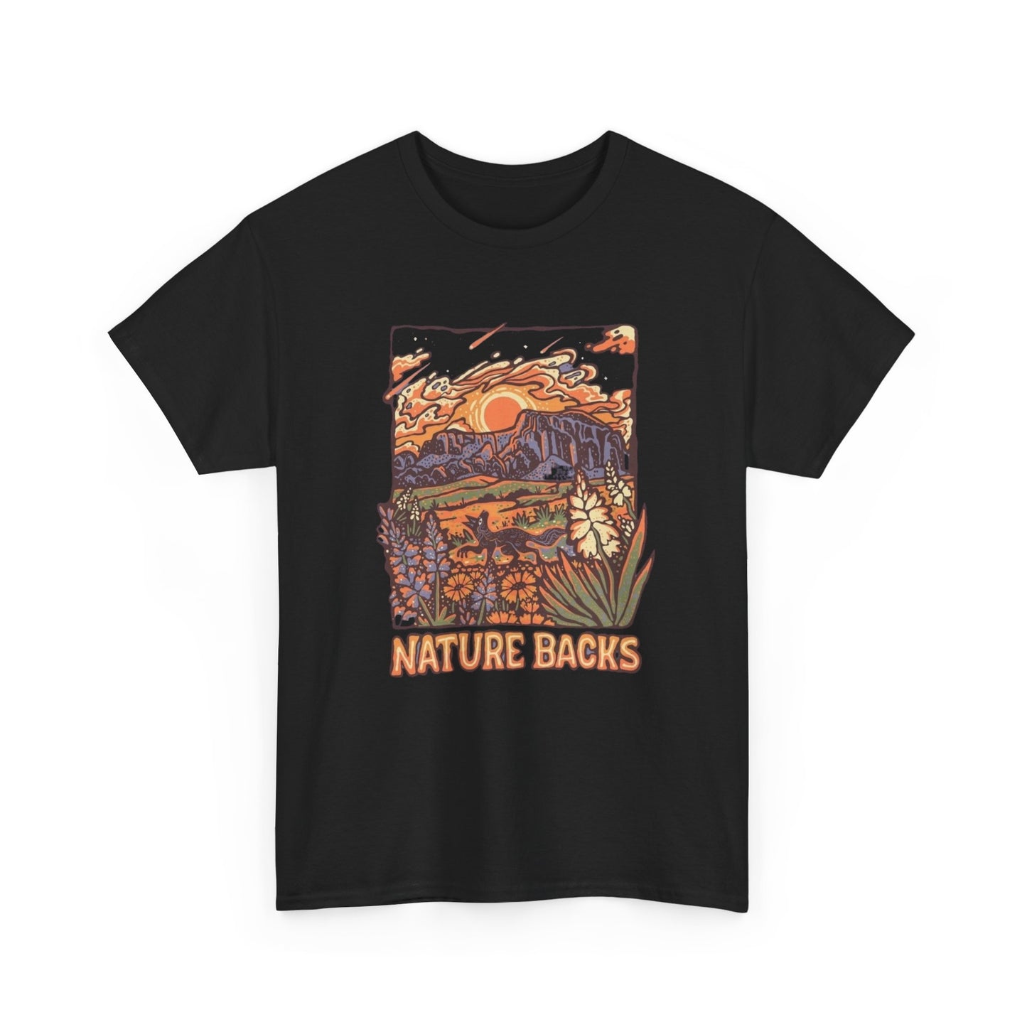 Nature Backs Graphic T Shirt Unisex Heavy Cotton Tee