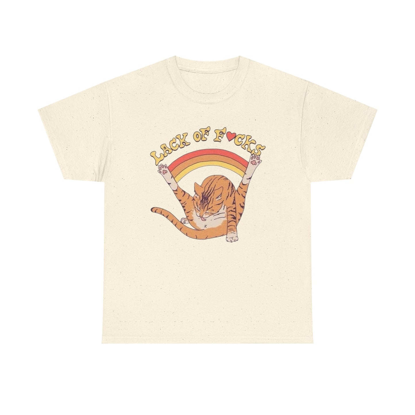 Lack Of Cares Funny Cat Rainbow Graphic T Shirt NEW Adult Tee