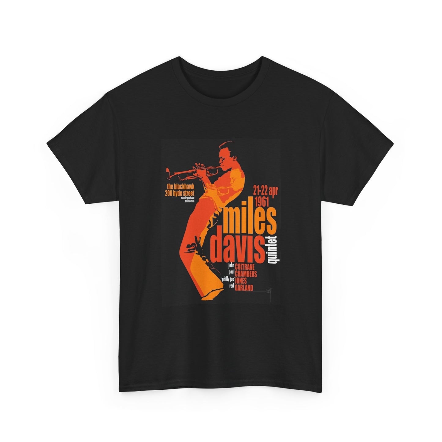 Miles Davis Tshirt On Stage Poster Rare Retro Vintage Unisex Heavy Cotton Tee