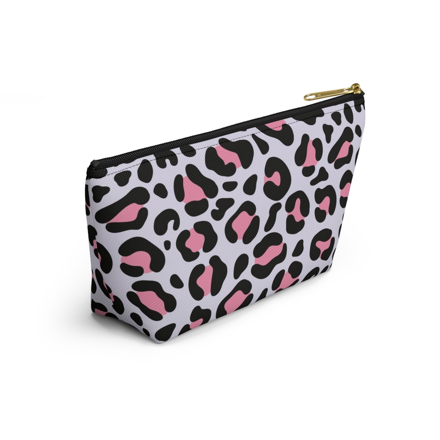 Travel Bag Multi Color Pink Leppard Print Accessory Pouch w T-bottom
