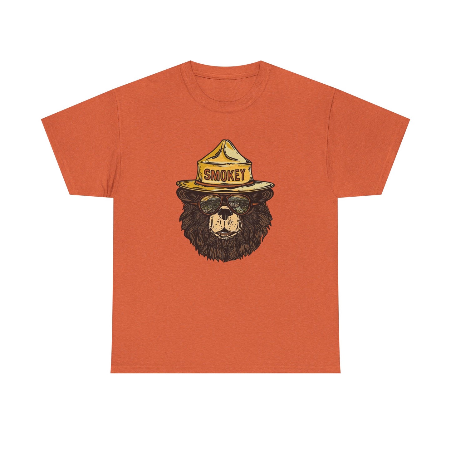 Smokey The Bear Outdoors Retro Graphic T Shirt Unisex Heavy Cotton Tee