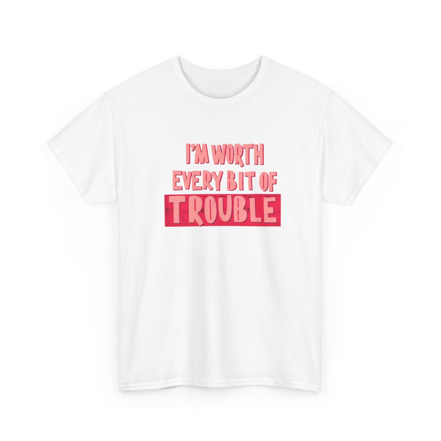 Im Worth Every Bit Of Trouble Graphic T Shirt Unisex Heavy Cotton Tee Gift