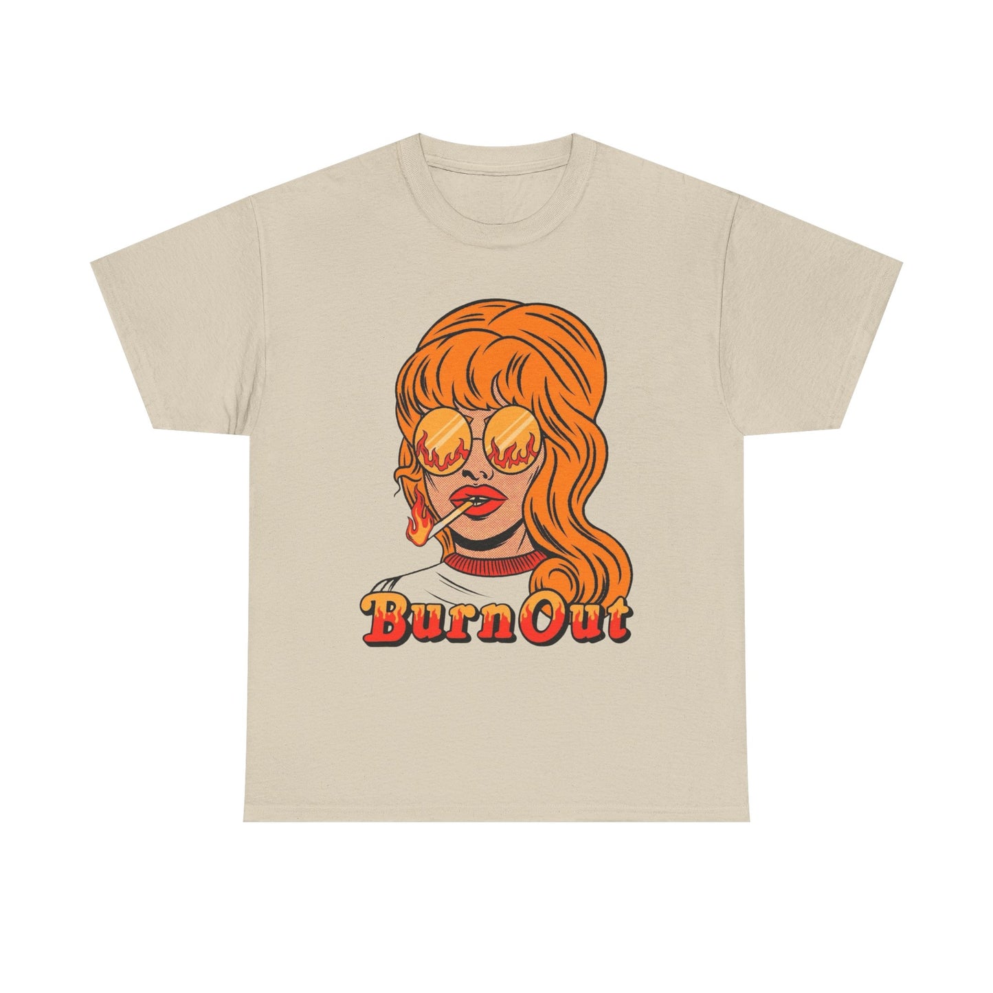 Burn Out Vintage Model Graphic T-Shirt Unisex Heavy Cotton Tee Gift NEW