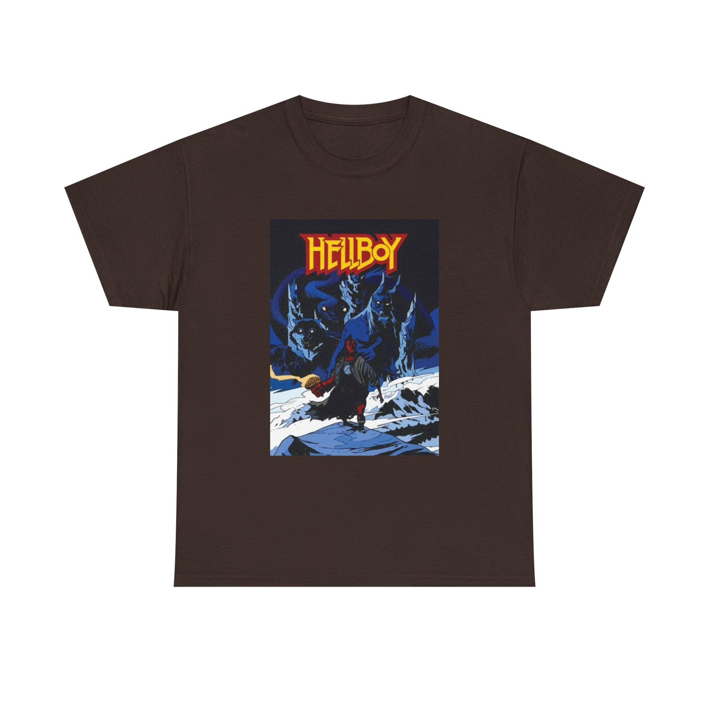 Hellboy Movie Poster Shirt Retro Cartoon Graphic Unisex Heavy Cotton Tee