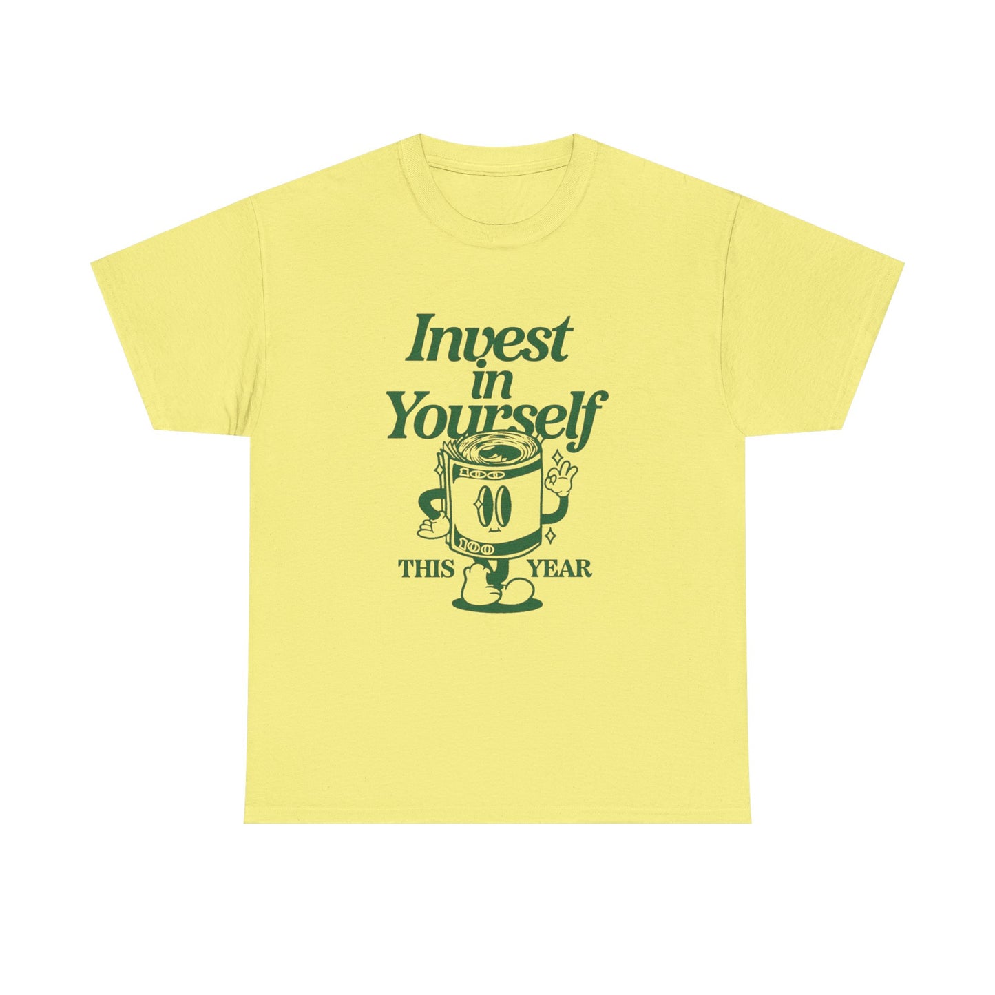 Invest In Yourself This Year Graphic T Shirt NEW Unisex Heavy Cotton Tee