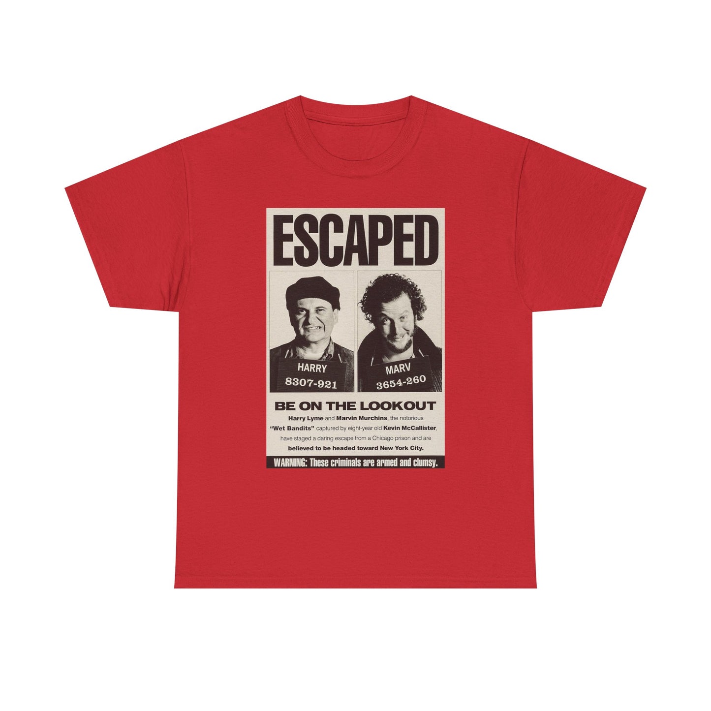 Escaped Poster Graphic T Shirt Home Alone Christmas Funny Holidays Tee