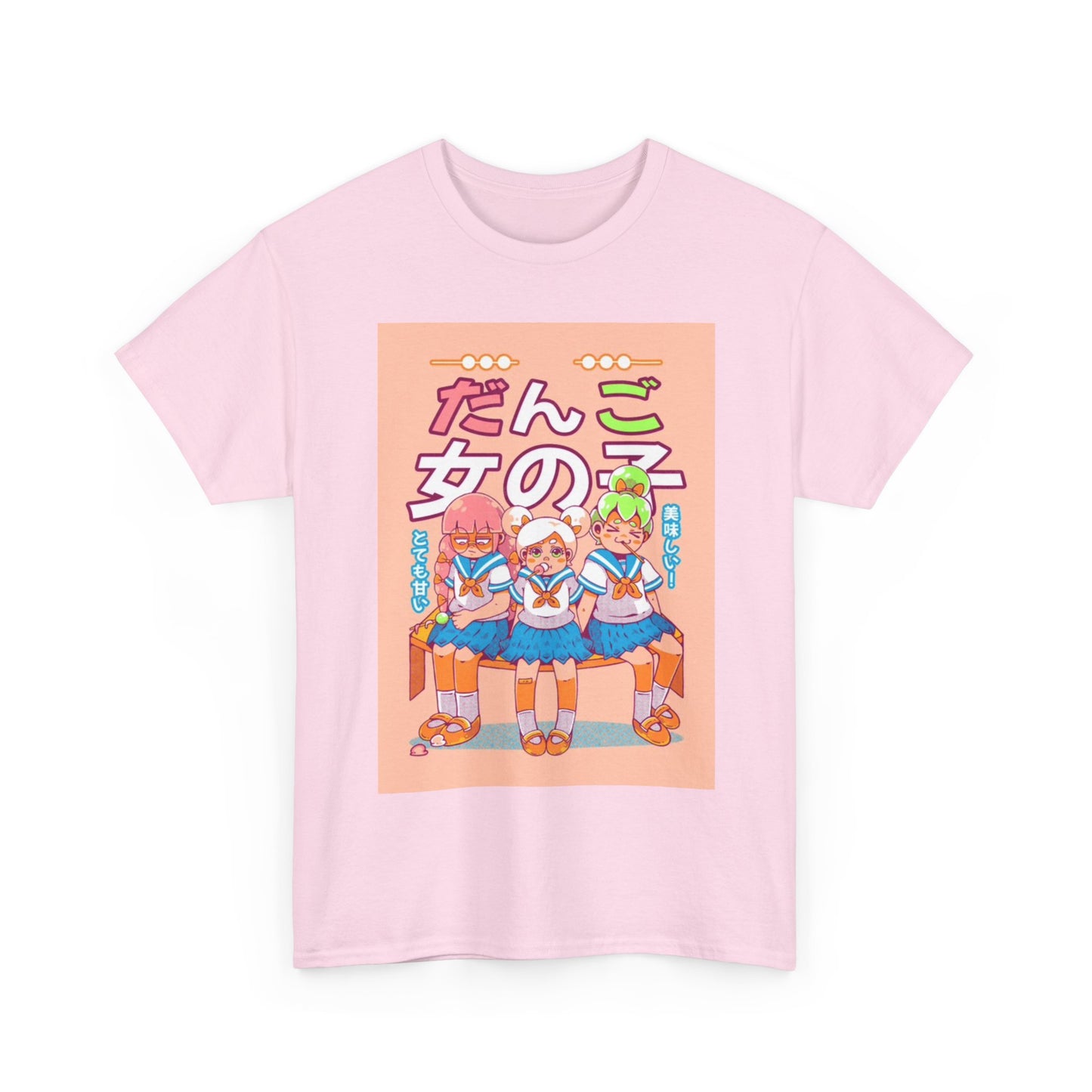 Anime Cute Girly TShirt Cartoon retro Graphics Unisex Heavy Cotton Tee