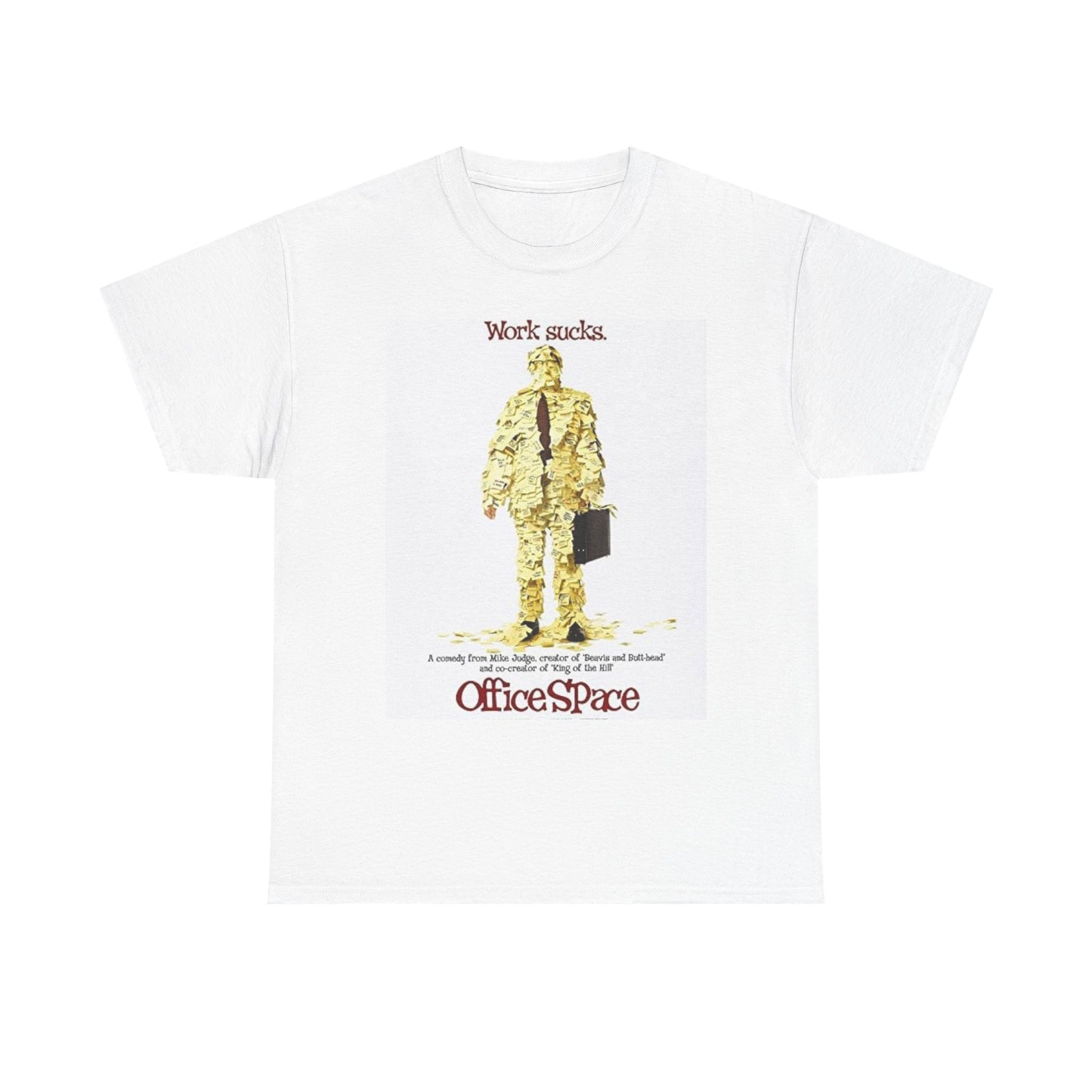 Work Sucks Graphic T Shirt Office Space Movie Poster Unisex Heavy Cotton Tee