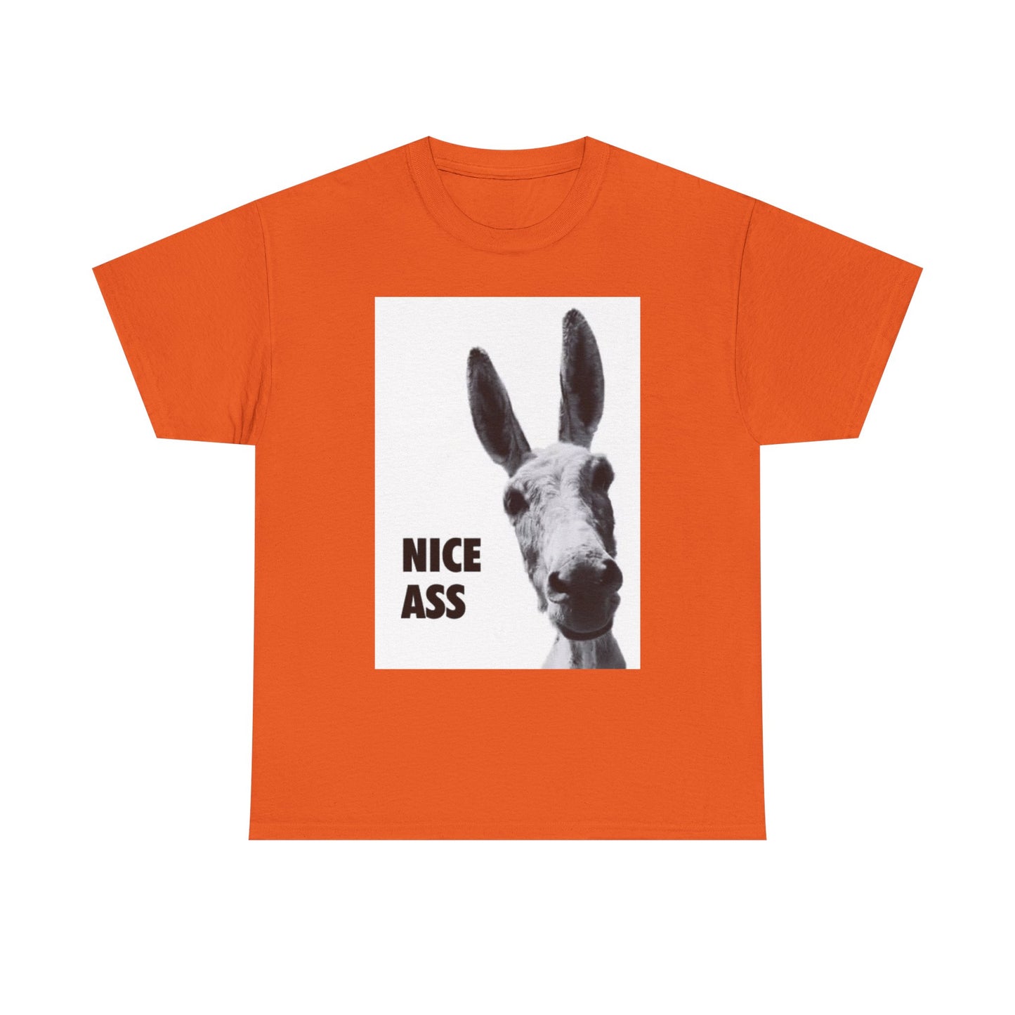Nice Ass T Shirt Funny Donkey Animal Jokes Comedy Gift Unisex Heavy Cotton Tee