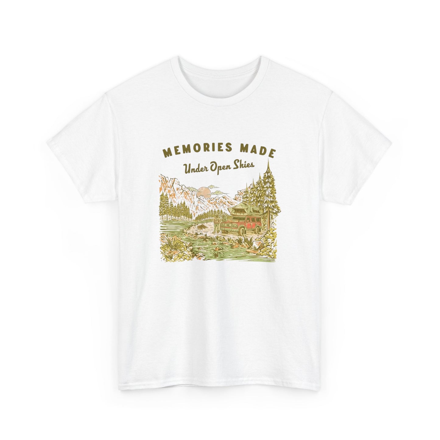 Memories Under The Stars Camping Graphic T Shirt Unisex Heavy Cotton Tee