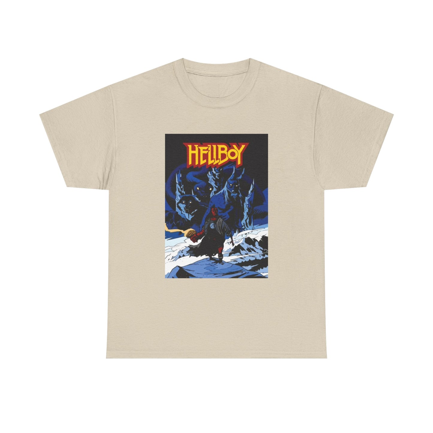 Hellboy Movie Poster Shirt Retro Cartoon Graphic Unisex Heavy Cotton Tee