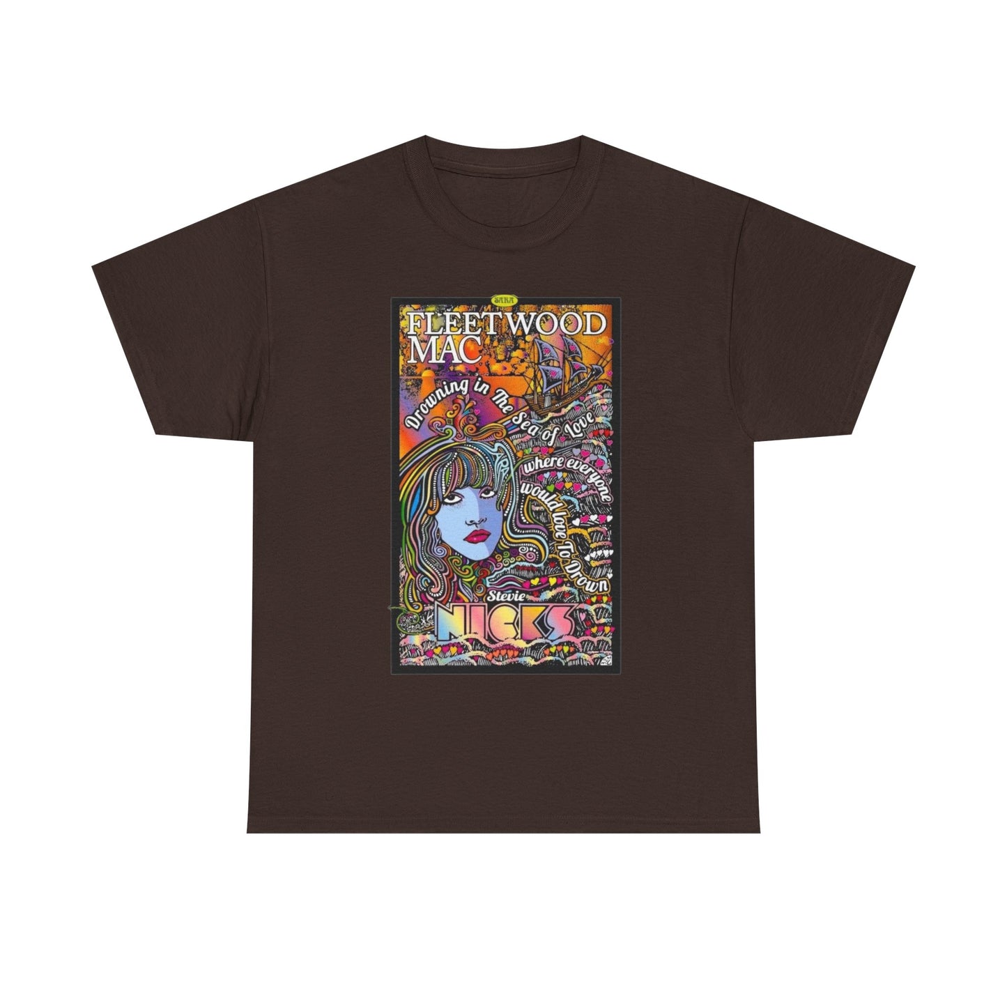 Fleetwood Mac T-shirt graphic vintage art 70s Unisex Heavy Cotton Tee