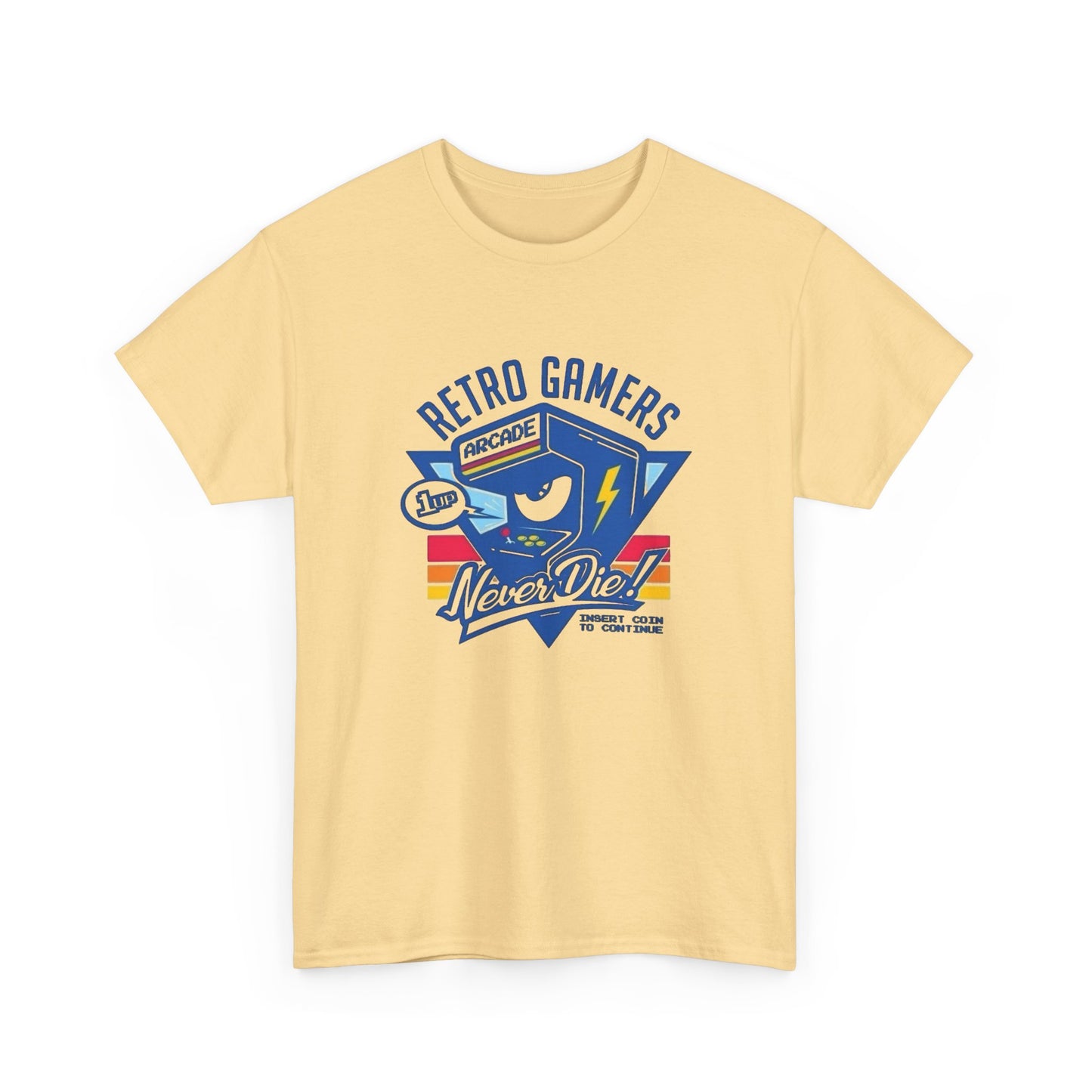 Retro Gamers Never Die Graphic T Shirt NEW Adult Regular Sizing Tee