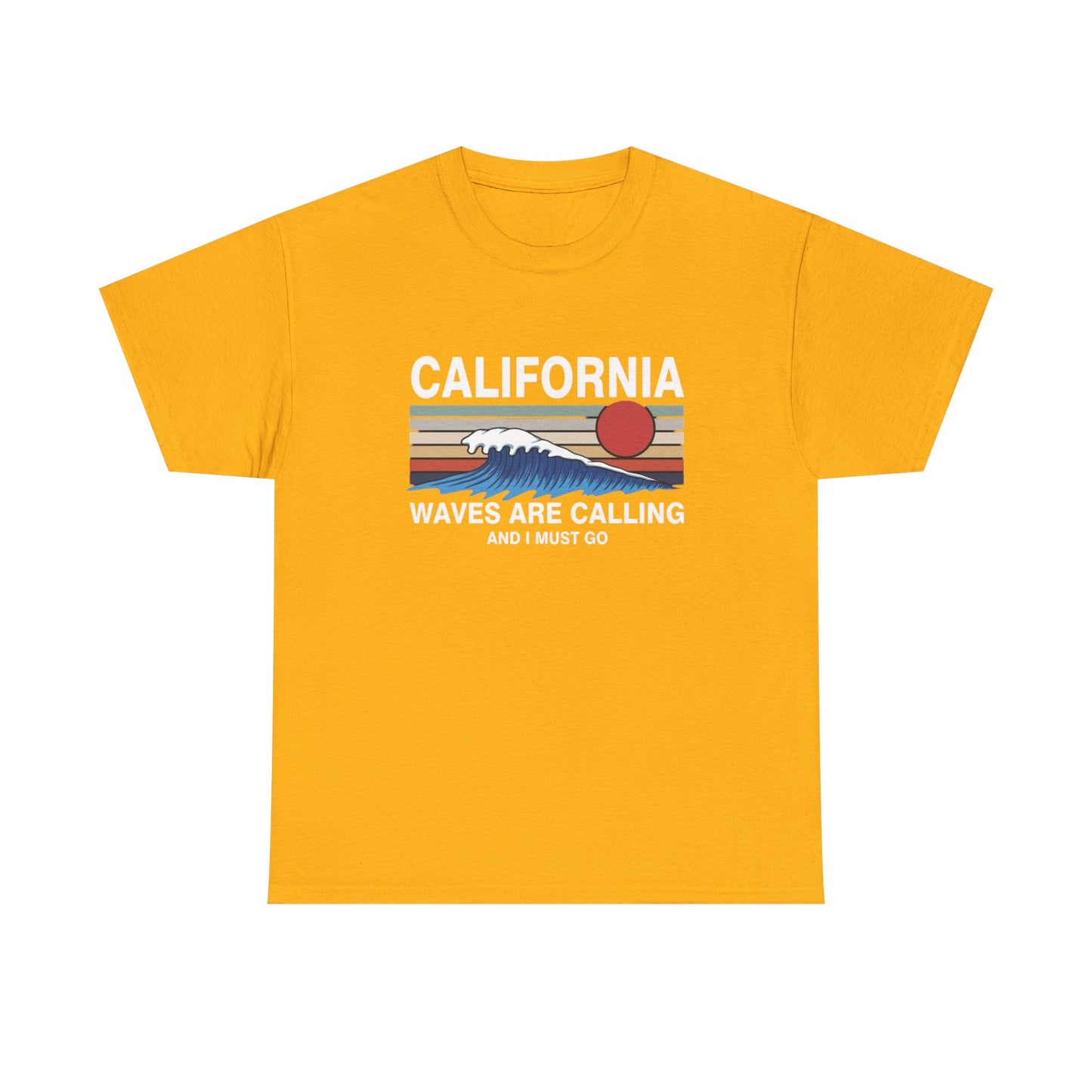 California Waves Are Calling Surfing Graphic T Shirt Unisex Adults NEW