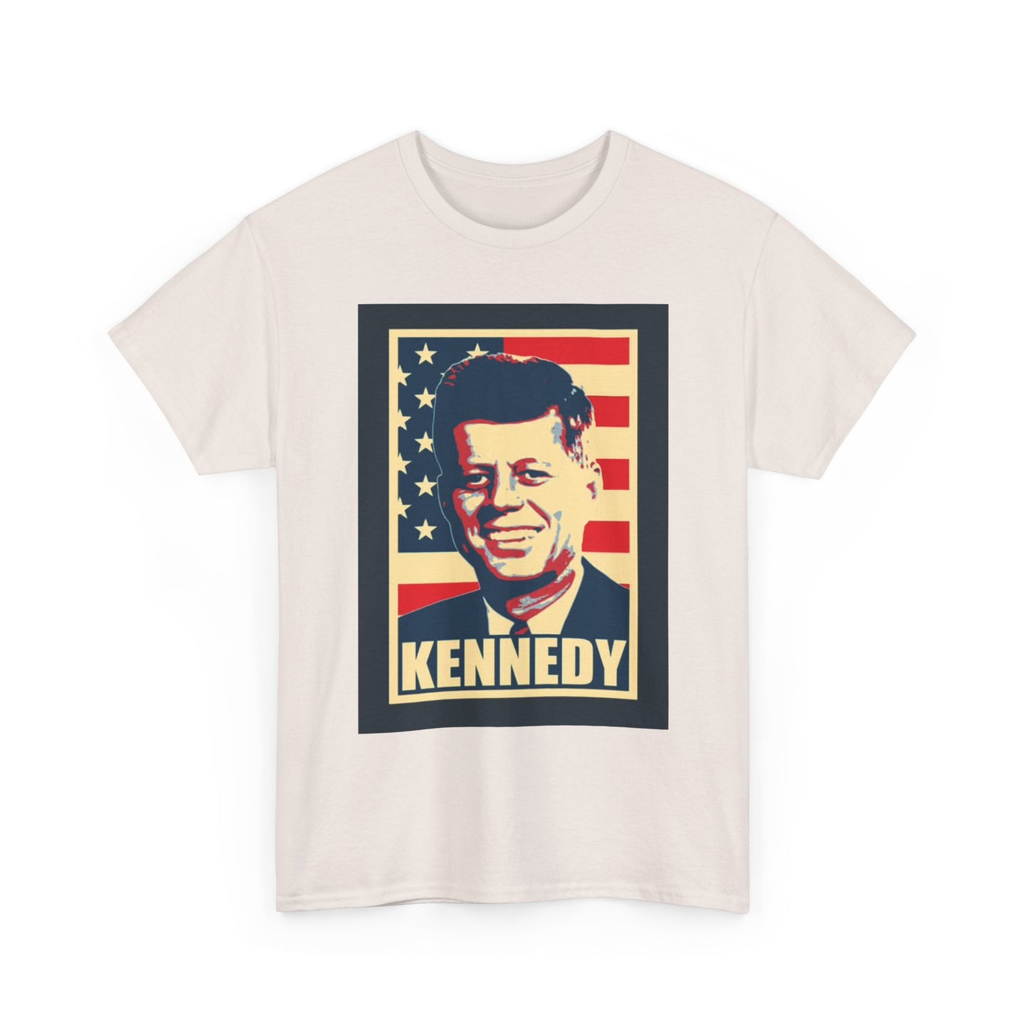 JFK Tshirt John F Kennedy American Flag President Unisex Heavy Cotton Tee