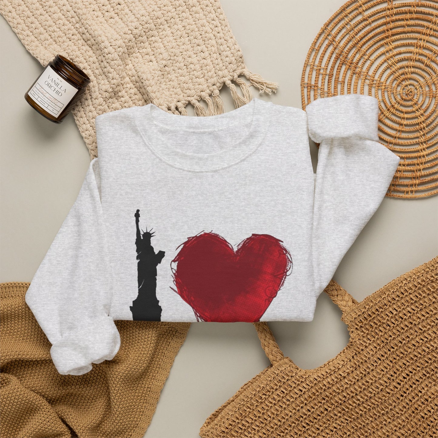 I Love NY Graphic Sweater NEW Unisex Heavy Blend™ Crewneck Sweatshirt