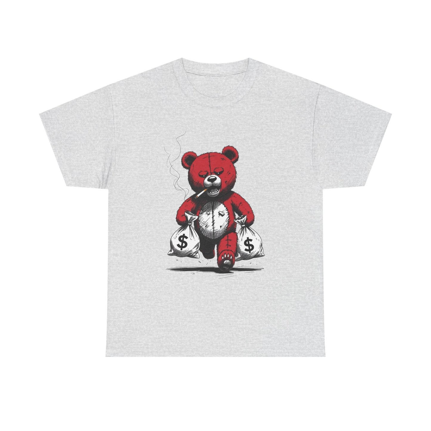 Teddy Bear Money Bags Graphic T Shirt NEW Unisex Heavy Cotton Tee