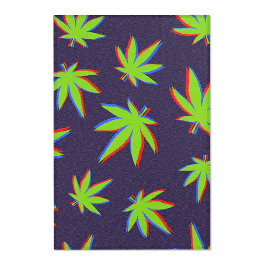 Marijuana Retro Vibes Monogram Area Rugs