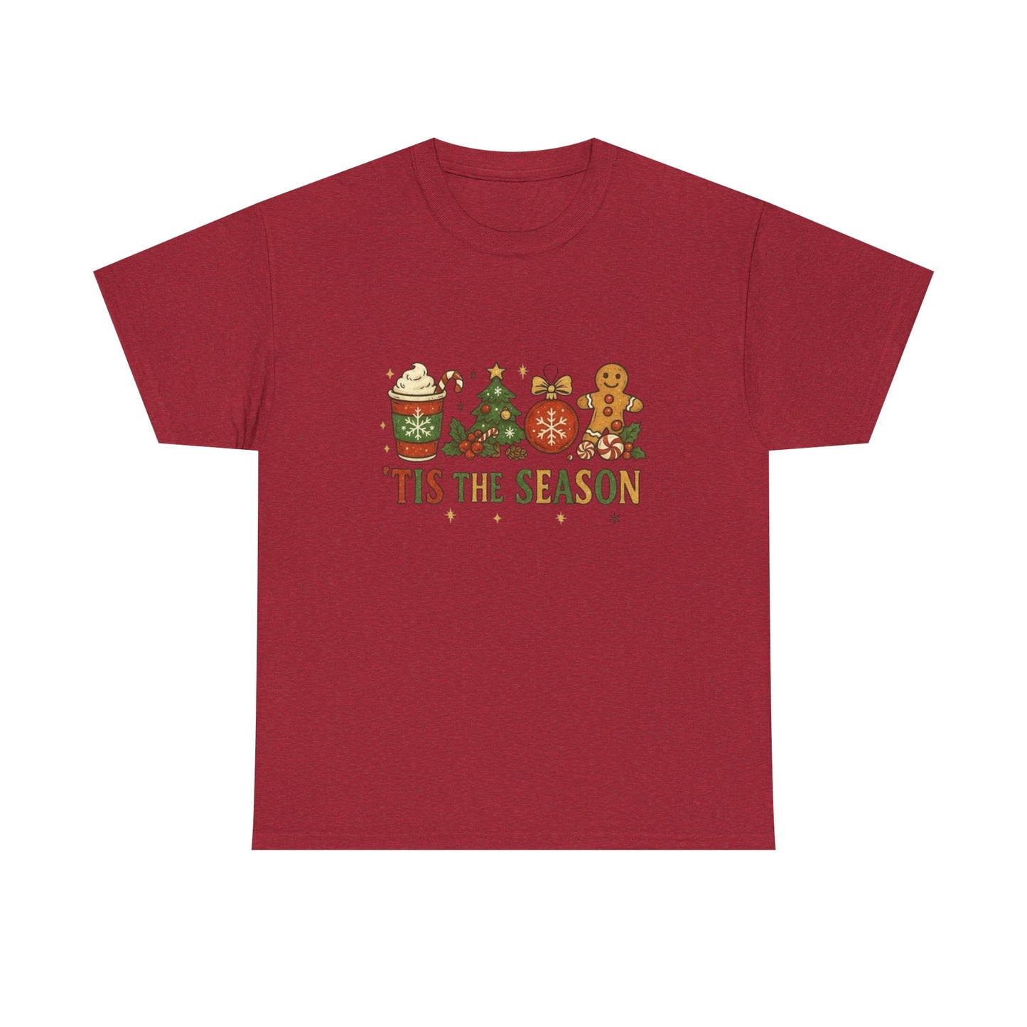 Tis The Season Christmas Graphic T Shirt NEW Unisex Heavy Cotton Tee