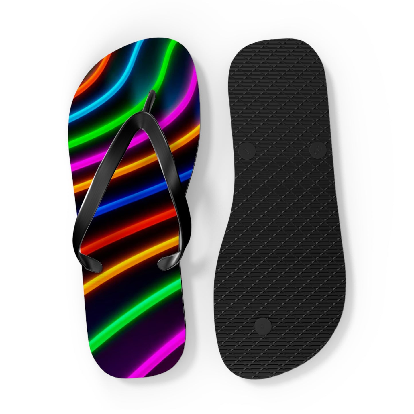 Neon Lights Flip Flops, Sandals Slides, Summer Footwear, Brand New