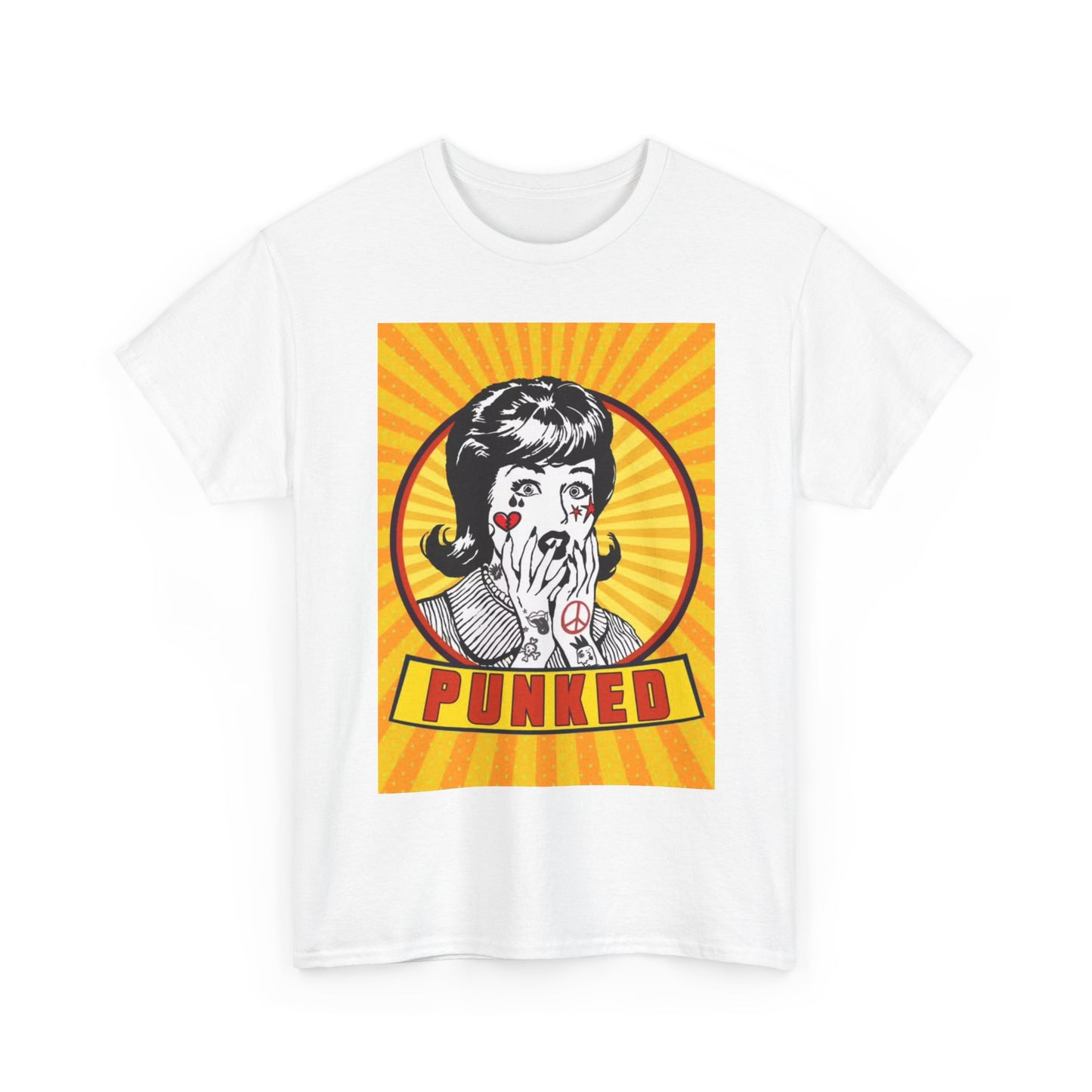 Punked Tshirt Funny Graphic Tattoos 50s Retro Gift Unisex Heavy Cotton Tee
