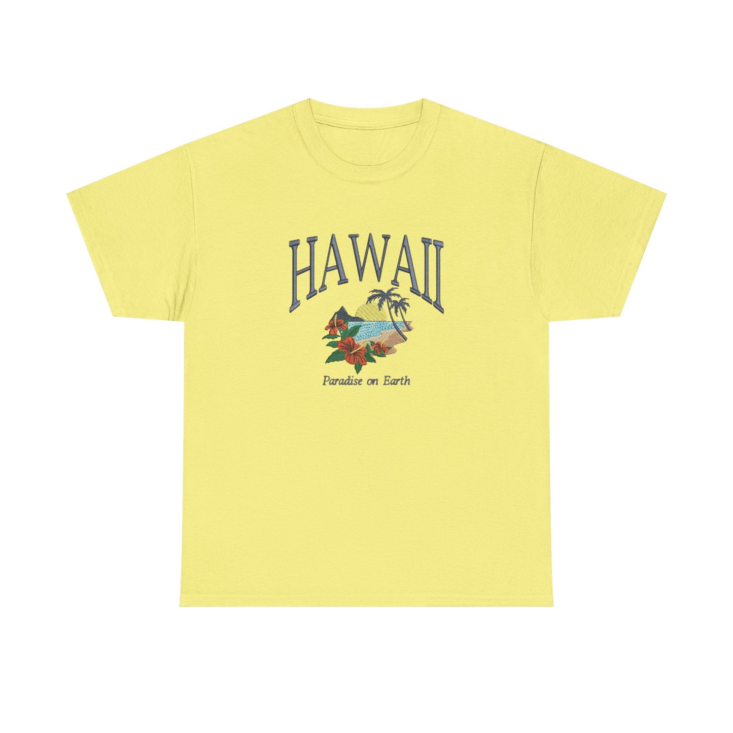 Hawaii Paradise On Earth Graphic T Shirt NEW Unisex Heavy Cotton Tee