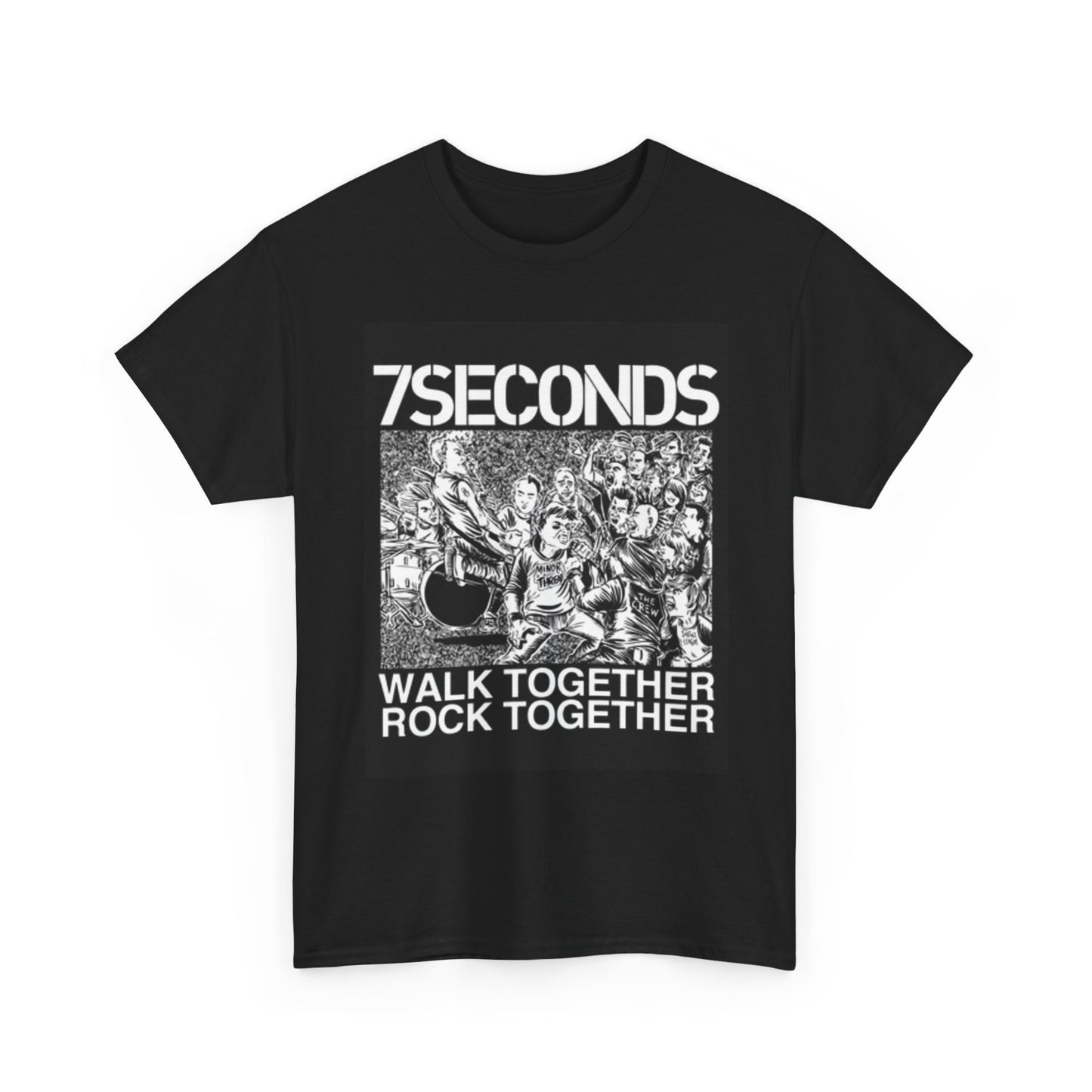 7 Seconds Walk Together Rock Together Graphic T Shirt Retro Unisex Heavy Cotton