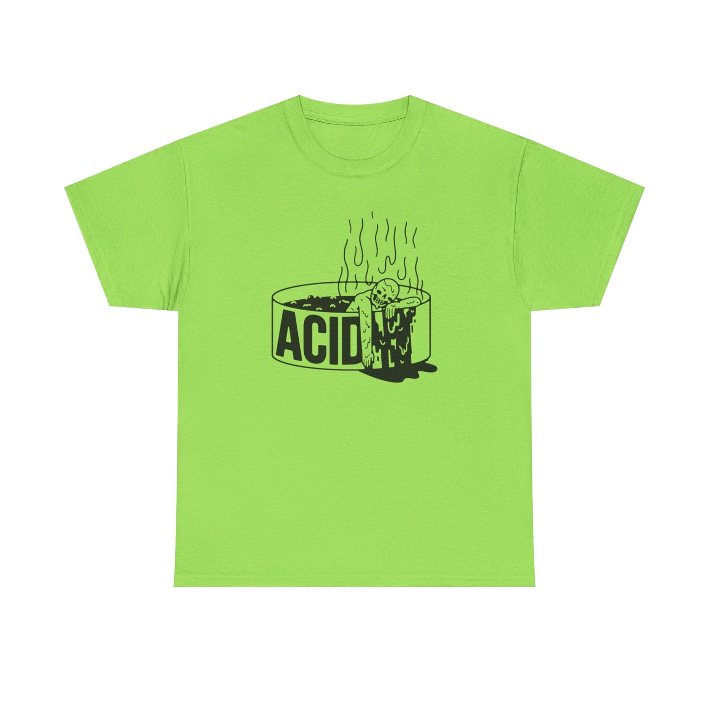 Acid Bath Funny Trippy Vibes Graphic T-Shirt Unisex Heavy Cotton Tee