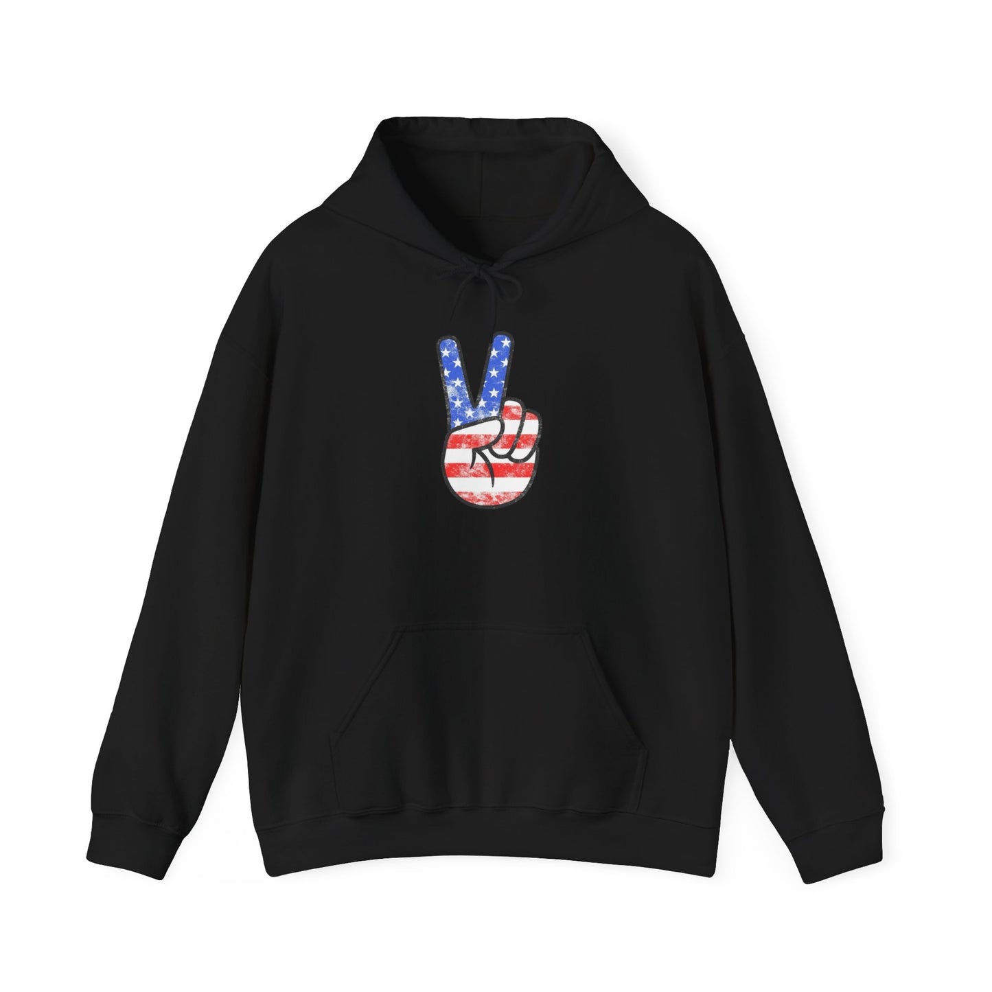 American Flag Peace Sign Retro Graphic Hoodie Heavy Blend™ NEW Sweatshirt