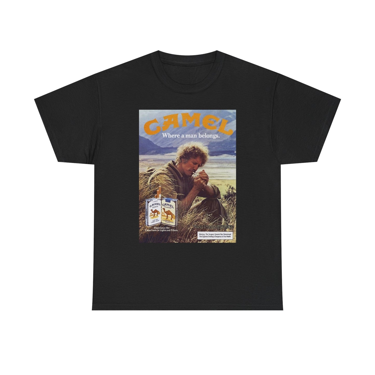 Joe Camel Cigarettes T-shirt Vintage Poster Retro Unisex Heavy Cotton Tee 1