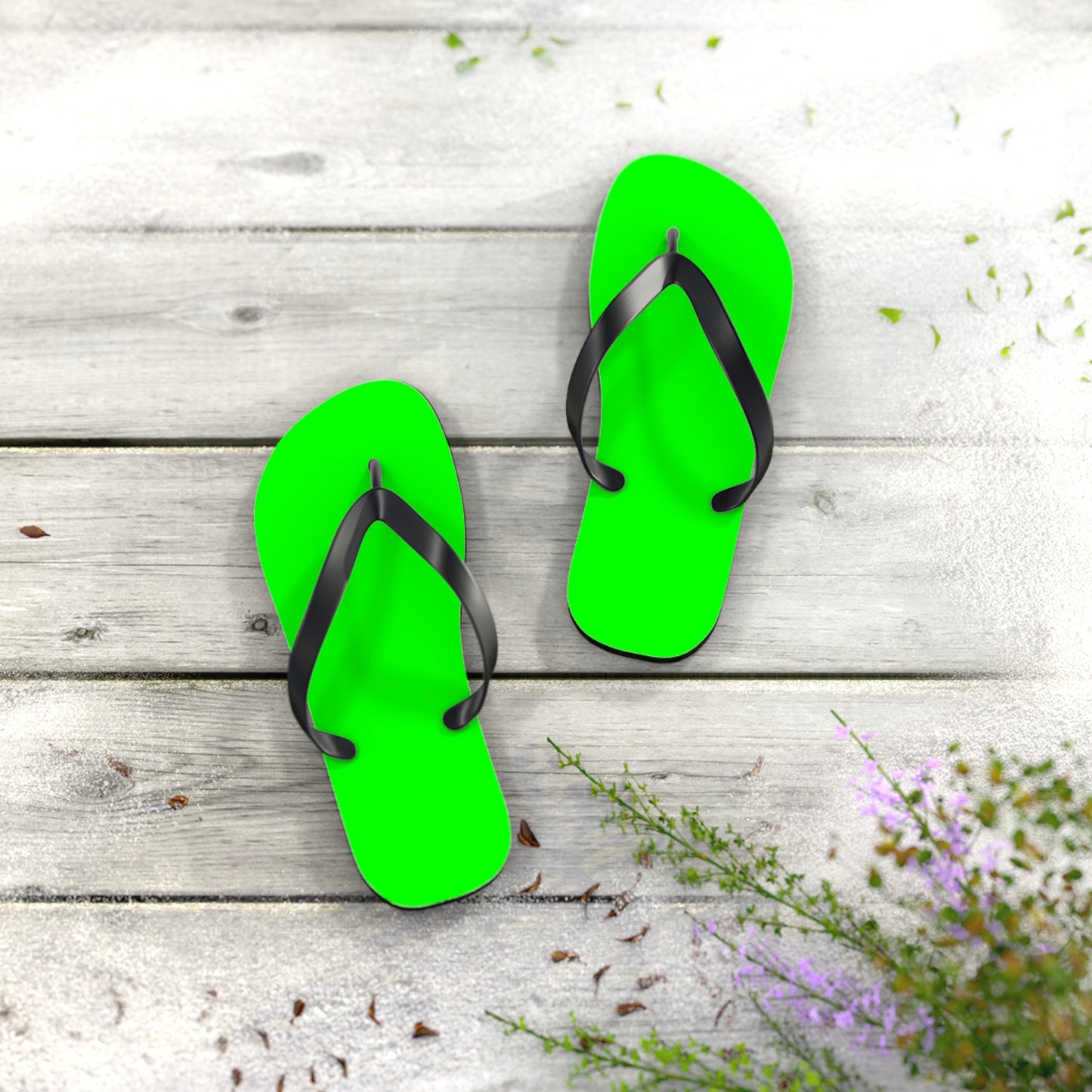 Neon Green Flip Flops, Sandals Slides, Summer Footwear, Brand New