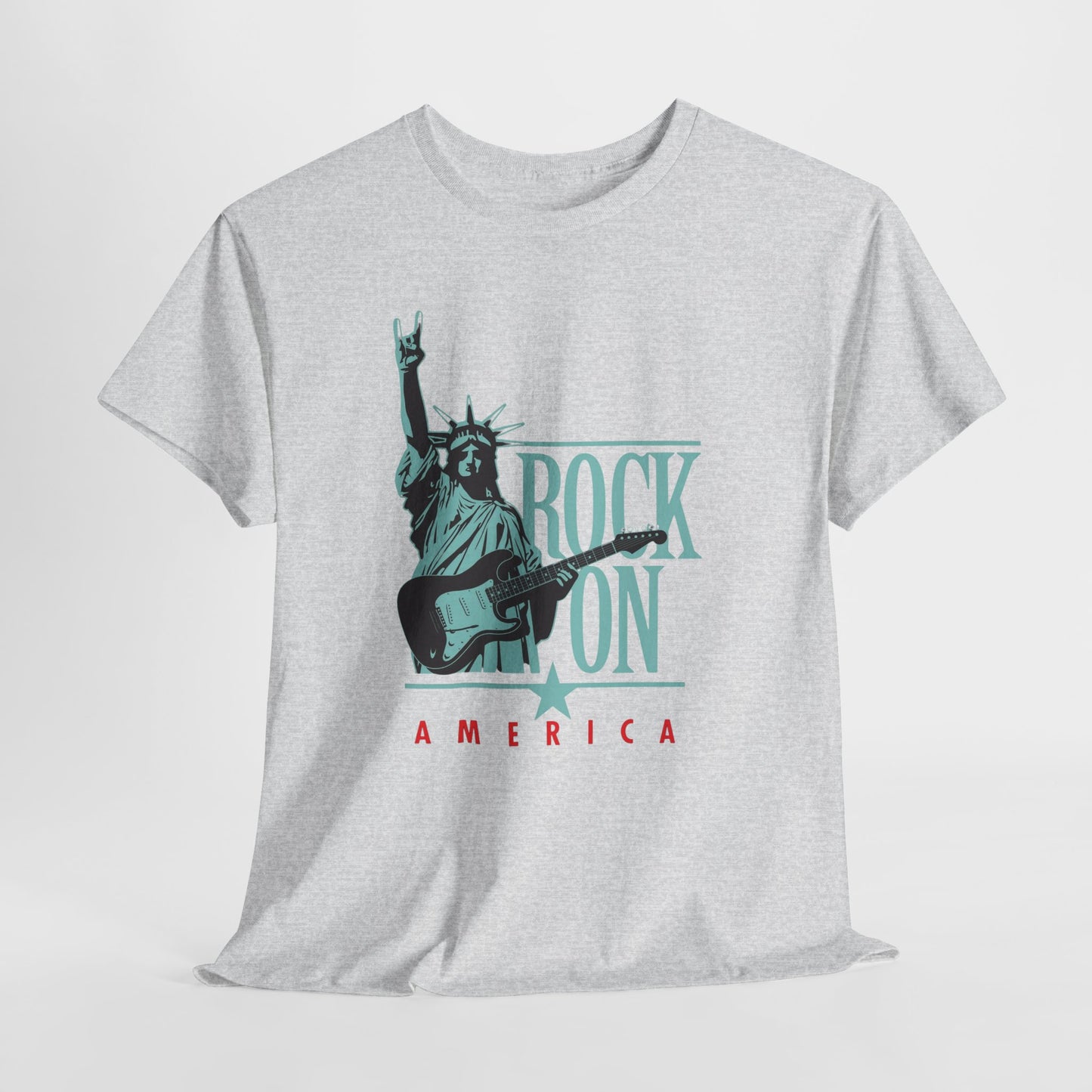Rock On America Graphic T Shirt Unisex Heavy Cotton Tee