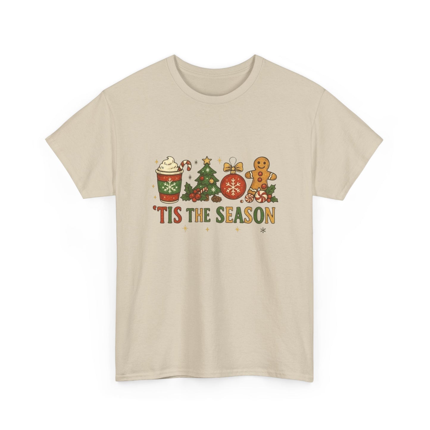 Tis The Season Christmas Graphic T Shirt NEW Unisex Heavy Cotton Tee